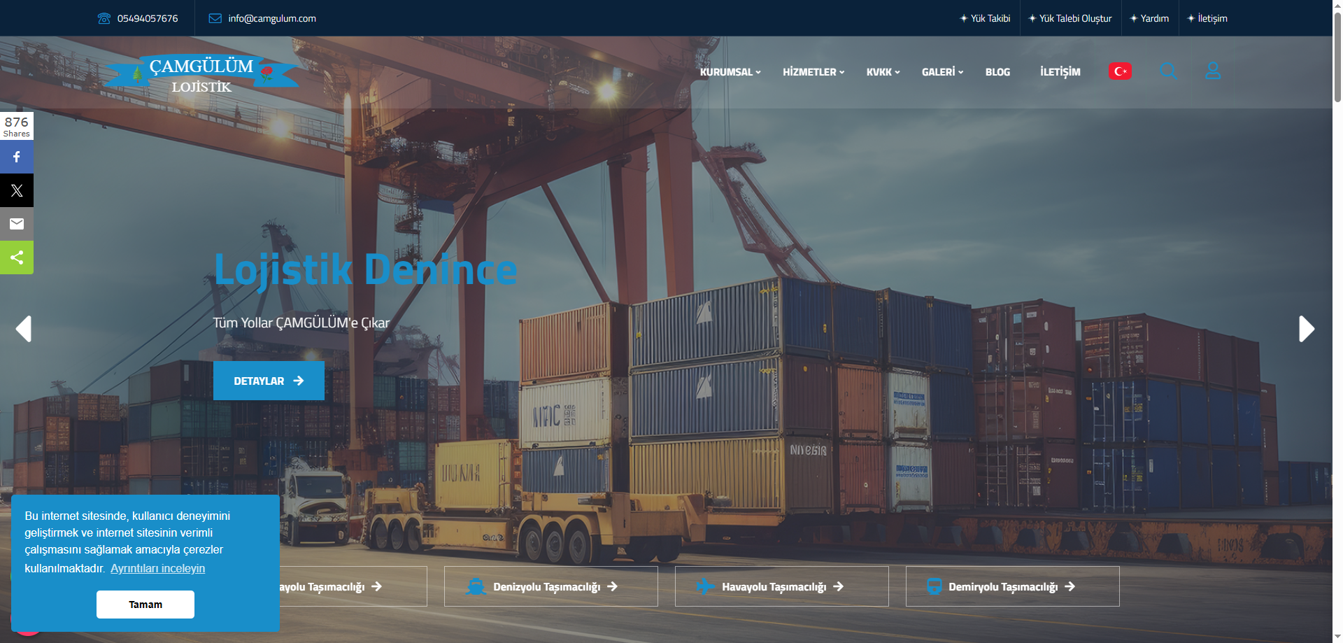 Çamgülüm Logistics: High-Performance Enterprise Portal with Custom CMS website screenshot