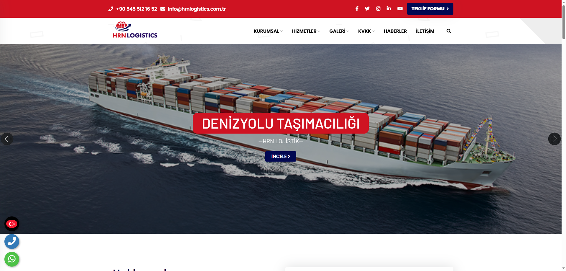 HRN Logistics: Digital Platform Connecting Global Trade & Customs website screenshot