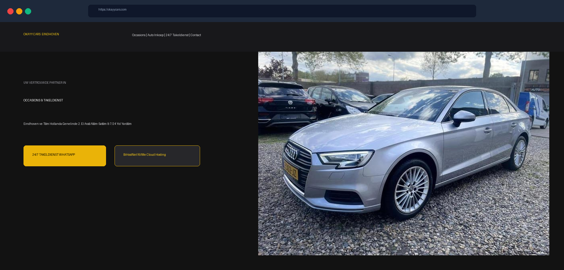 OKAYY CARS Eindhoven: Netherlands Automotive Occasions & 24/7 Breakdown Recovery website screenshot