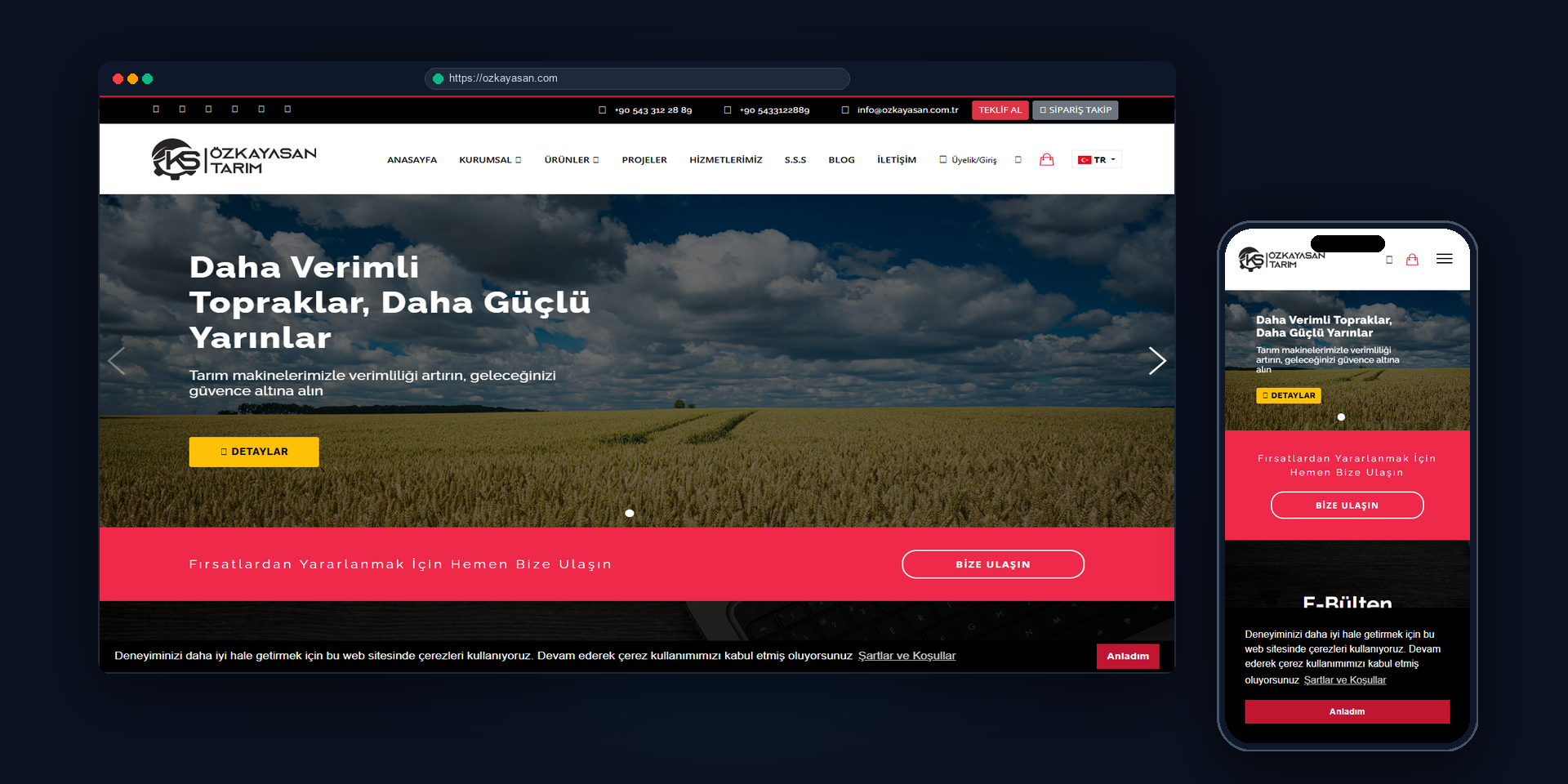 Özkayasan Agricultural Machinery: Industrial Equipment & Manufacturing Portal website screenshot