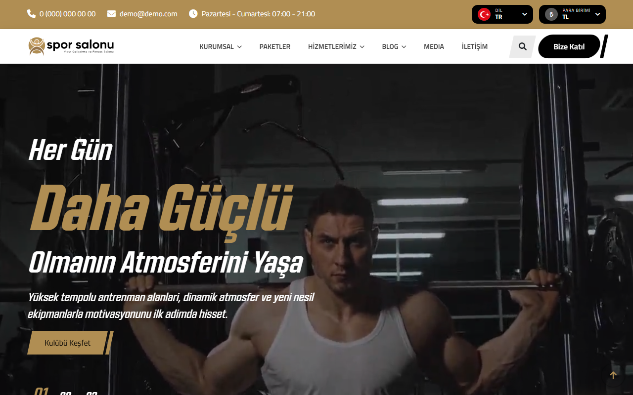 Spor Salonu V2 (Premium Gym & Fitness Teması)